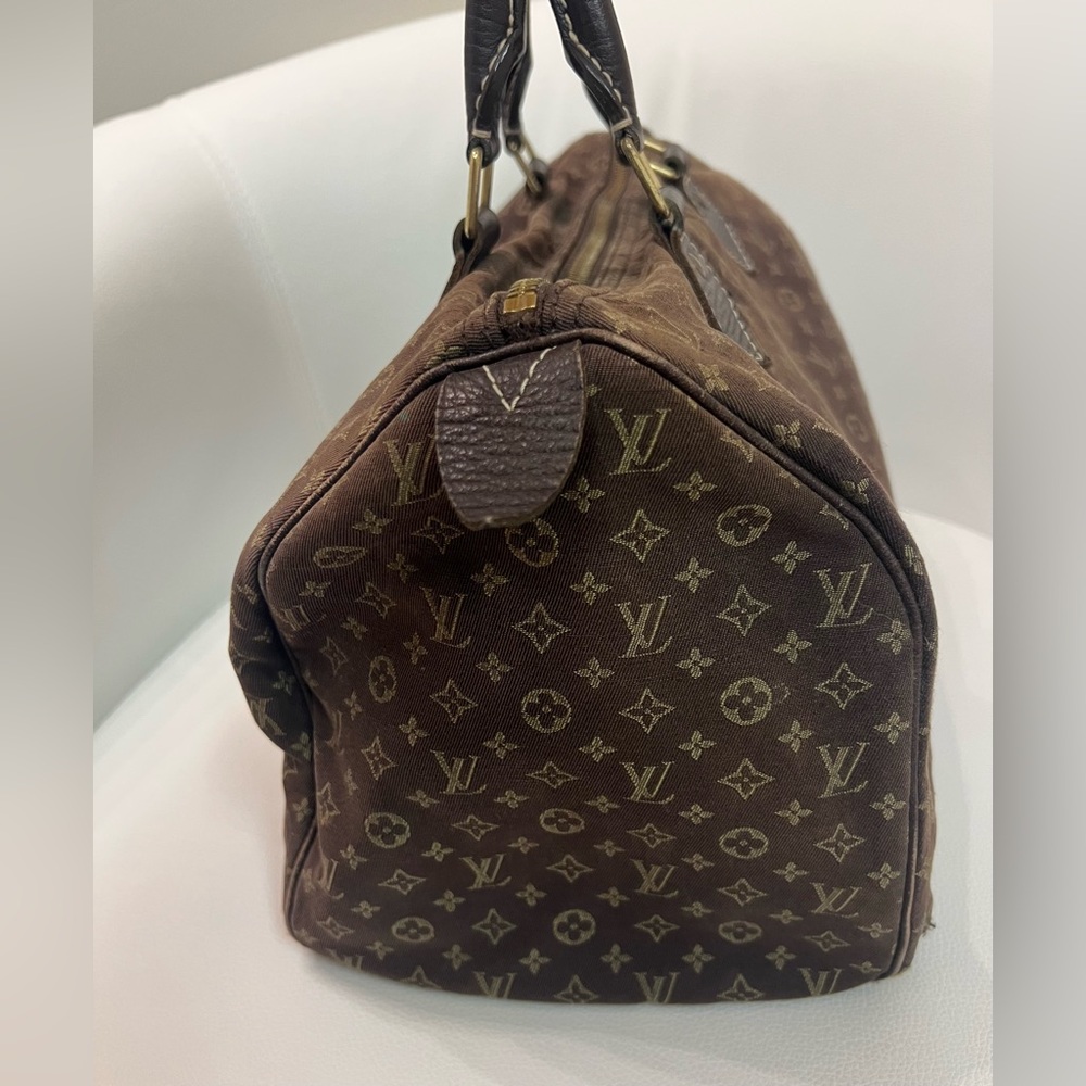 Louis Vuitton Brown Mini Lin Monogram Speedy - Picture 5 of 10